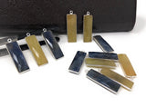 Natural Sapphire Gemstone Bar Charms, Jewelry Supplies for Jewelry Making, Bulk Wholesale Charms, Blue /Pink / Yellow, 1 pc