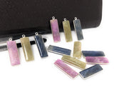 Natural Sapphire Gemstone Bar Shape Charms, Jewelry Supplies for Jewelry Making, Bulk Wholesale Charms, Blue /Pink / Yellow , 1 pc