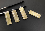 Natural Sapphire Gemstone Bar Shape Charms, Jewelry Supplies for Jewelry Making, Bulk Wholesale Charms, Blue /Pink / Yellow , 1 pc