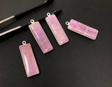 Natural Sapphire Gemstone Bar Shape Charms, Jewelry Supplies for Jewelry Making, Bulk Wholesale Charms, Blue /Pink / Yellow , 1 pc