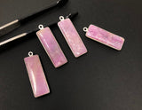 Natural Sapphire Gemstone Bar Shape Charms, Jewelry Supplies for Jewelry Making, Bulk Wholesale Charms, Blue /Pink / Yellow , 1 pc