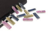 Natural Sapphire Gemstone Bar Shape Charms, Jewelry Supplies for Jewelry Making, Bulk Wholesale Charms, Blue /Pink / Yellow , 1 pc