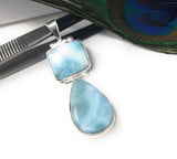 Larimar Pendant, Natural Gemstone Pendant, Sterling Silver Jewelry, Bohemian Jewelry, Wholesale Jewelry Making Supplies, Gifts for Her