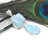 Larimar Pendant, Natural Gemstone Pendant, Sterling Silver Jewelry, Bohemian Jewelry, Wholesale Jewelry Supplies, Gifts for Her
