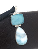 Larimar Pendant, Natural Gemstone Pendant, Sterling Silver Jewelry, Bohemian Jewelry, Wholesale JewelrySupplies, Gifts for Her