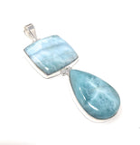 Larimar Gemstone Silver Pendant, Chakra Jewelry, Spiritual Healing Pendant, Energy Healing Crystal Pendant, December Birthtone Jewelry Gift