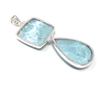 Larimar Gemstone Silver Pendant, Chakra Jewelry, Spiritual Healing Pendant, Energy Healing Crystal Pendant, December Birthtone Jewelry Gift
