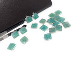 Natural Amazonite Gemstone Charms, Sterling Silver Charms, Jewelry Supplies for Jewelry Making, Wholesale Jewelry Findings, 1 Pc