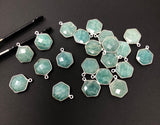 Natural Amazonite Gemstone Charms, Sterling Silver Charms, Jewelry Supplies for Jewelry Making, Wholesale Jewelry Findings, 1 Pc