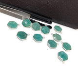 Natural Amazonite Gemstone Charms, Sterling Silver Charms, Jewelry Supplies for Jewelry Making, Wholesale Jewelry Findings, 1 Pc