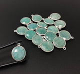 Natural Amazonite Gemstone Charms, Sterling Silver Charms, Jewelry Supplies for Jewelry Making, Wholesale Jewelry Findings, 1 Pc