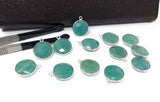 Natural Amazonite Gemstone Charms, Sterling Silver Charms, Jewelry Supplies for Jewelry Making, Wholesale Jewelry Findings, 1 Pc