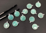 Natural Amazonite Gemstone Charms, Sterling Silver Charms, Jewelry Supplies for Jewelry Making, Wholesale Jewelry Findings, 1 Pc