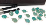 Natural Amazonite Gemstone Charms, Sterling Silver Charms, Jewelry Supplies for Jewelry Making, Wholesale Jewelry Findings, 1 Pc