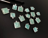 Natural Amazonite Gemstone Charms, Sterling Silver Charms, Jewelry Supplies for Jewelry Making, Wholesale Jewelry Findings, 1 Pc