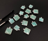 Natural Amazonite Gemstone Charms, Sterling Silver Charms, Jewelry Supplies for Jewelry Making, Wholesale Jewelry Findings, 1 Pc