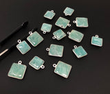 Natural Amazonite Gemstone Charms, Sterling Silver Charms, Jewelry Supplies for Jewelry Making, Wholesale Jewelry Findings, 1 Pc
