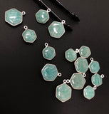 Natural Amazonite Gemstone Charms, Sterling Silver Charms, Jewelry Supplies for Jewelry Making, Wholesale Jewelry Findings, 1 Pc