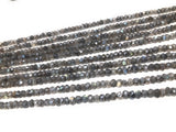 Labradorite Gemstone Beads - Blue Fire Coated Labradorite Beads, Bulk Wholesale Beads for Jewelry Making, 4-4.5mm, 13" Strand