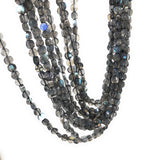 Labradorite Faceted Coin Beads, Natural Gemstone Beads, Wholesale Beads, Bulk Beads, 5-6mm, 13" Strand