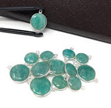 Natural Amazonite Gemstone Connector, Sterling Silver Connectors, Jewelry Supplies for Jewelry Making, Wholesale Jewelry Findings, 1 pc