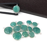 Natural Amazonite Gemstone Connector, Sterling Silver Connectors, Jewelry Supplies for Jewelry Making, Wholesale Jewelry Findings, 1 pc