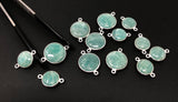 Natural Amazonite Gemstone Connector, Sterling Silver Connectors, Jewelry Supplies for Jewelry Making, Wholesale Jewelry Findings, 1 pc
