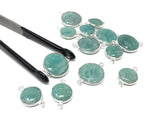 Natural Amazonite Gemstone Connector, Sterling Silver Connectors, Jewelry Supplies for Jewelry Making, Wholesale Jewelry Findings, 1 pc