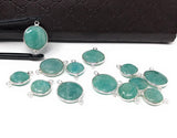 Natural Amazonite Gemstone Connector, Sterling Silver Connectors, Jewelry Supplies for Jewelry Making, Wholesale Jewelry Findings, 1 pc
