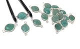 Natural Amazonite Gemstone Connector, Sterling Silver Connectors, Jewelry Supplies for Jewelry Making, Wholesale Jewelry Findings, 1 pc