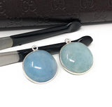 Natural Aquamarine Connectors, Sterling Silver Gemstone Connectors, Jewelry Findings, Jewelry Supplies for Jewelry Making, 1 pc