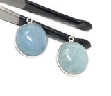 Natural Aquamarine Connectors, Sterling Silver Gemstone Connectors, Jewelry Findings, Jewelry Supplies for Jewelry Making, 1 pc