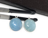 Natural Aquamarine Connectors, Sterling Silver Gemstone Connectors, Jewelry Findings, Jewelry Supplies for Jewelry Making, 1 pc