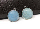 Natural Aquamarine Connectors, Sterling Silver Gemstone Connectors, Jewelry Findings, Jewelry Supplies for Jewelry Making, 1 pc