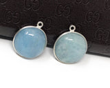 Natural Aquamarine Connectors, Sterling Silver Gemstone Connectors, Jewelry Findings, Jewelry Supplies for Jewelry Making, 1 pc