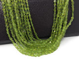 Natural Peridot Faceted Beads, Genuine Gemstone Wholesale Beads, Bulk Jewelry Supplies for Jewelry Making, 12.5" Strand