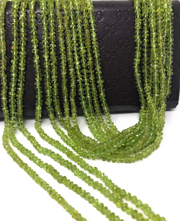 Natural Peridot Gemstone Beads, Genuine Gemstone Wholesale Beads, Bulk Beads for Jewelry Making, 3.5mm- 4mm Beads, 12.5