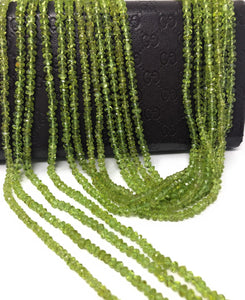 Natural Peridot Gemstone Beads, Genuine Gemstone Wholesale Beads, Bulk Beads for Jewelry Making, 3.5mm- 4mm Beads, 12.5" Strand