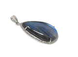 Labradorite Diamond Pendant, Sterling Silver Spiritual Healing Gemstone Jewelry, Chakra Energy Balancing Jewelry, Handmade Crytsal Pendant
