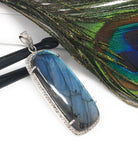 Labradorite Pave Diamond Pendant, Labradorite Gemstone Pendant, Sterling Silver Jewelry, DIY Wholesale Pendants , Gifts for Her