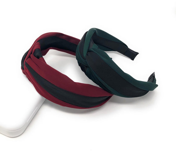 Wide Headband for Girls, Bohemian Turban Headbands, Retro Satin Hairbands, Knotted Cross Head Band for Women, 1 Pc