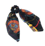 Printed Scrunchies for Women, Ponytail Holder Hair Tie for Girls, Long Tail Scarf Scrunchies for Women, Gifts for Girls