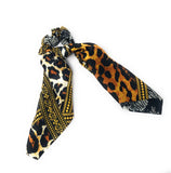 Set of 2, Printed Satin Scrunchies for Women, Ponytail Holder Hair Tie for Girls, Long Tail Scarf Scrunchies for Women, Gifts for Girls