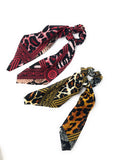 Set of 2, Printed Satin Scrunchies for Women, Ponytail Holder Hair Tie for Girls, Long Tail Scarf Scrunchies for Women, Gifts for Girls