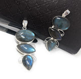 Labradorite Gemstone Pendant, Spiritual Healing Crystal Pendant, Sterling Silver Chakra Jewelry, Jewelry Supplies, Aura Cleansing Jewlery