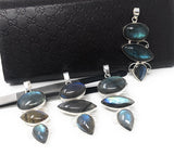 Labradorite Gemstone Pendant, Spiritual Healing Crystal Pendant, Sterling Silver Chakra Jewelry, Jewelry Supplies, Aura Cleansing Jewlery