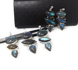 Labradorite Gemstone Pendant, Spiritual Healing Crystal Pendant, Sterling Silver Chakra Jewelry, Jewelry Supplies, Aura Cleansing Jewlery