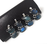Labradorite Gemstone Pendant, Sterling Silver Gemstone Jewelry, DIY Pendant Jewelry Supplies , Gifts for Her, 1 Pc