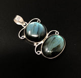 Labradorite Gemstone Pendant, Sterling Silver Gemstone Jewelry, DIY Pendant Jewelry Supplies , Gifts for Her, 1 Pc