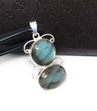 Labradorite Gemstone Pendant, Sterling Silver Gemstone Jewelry, DIY Pendant Jewelry Supplies , Gifts for Her, 1 Pc